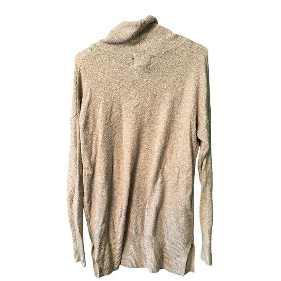 Ruby Moon Anthropologie Beige Tan Cowl Neck Tunic Sweater Size Medium - Picture 2 of 3